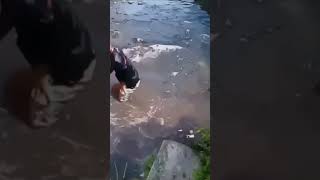 Man Falls Into River While Fishing