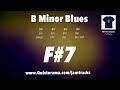 mellow dub groove blues guitar backing track b minor