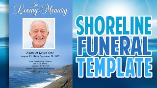 Funeral Template - "Shoreline" Funeral Program Template Design
