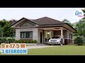 ( 9 X 12.5 Meters ) HOUSE DESIGN IDEAS | 3 Bedroom