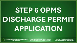 Step 6 OPMS DISCHARGE PERMIT APPLICATION
