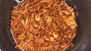 Crispy fried onion | How to make brown onion - পারফেক্ট পিয়াজ বেরেস্তা