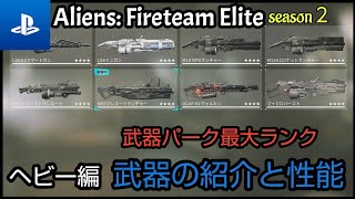 【Aliens: Fireteam Elite】最大ランクまで強化した武器の紹介と性能 ヘビー編