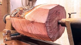 NDT Woodworking -  Shocking Discovery of a Gorgeous Redwood Log A Masterful Wood Turning Project