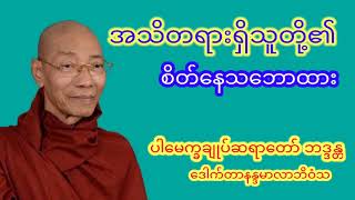 အသိတရားရှိသူတို့၏စိတ်နေသဘောထား|ဒေါက်တာနန္ဒမာလာဘိဝံသ#တရားတော်များ#ပါချုပ်ဆရာတော်