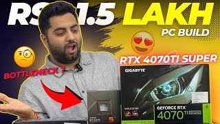 Rs 1.5 lakh RTX 4070TI SUPER Gaming PC 😍| 2K Gaming Benchmarks