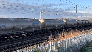 GBRf 66722 “Sir Edward Watkin”/Freightliner 66419 “Lionesses Roar” with Cement and Ballast @ Betley.