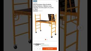 47 % off MetalTech Safeclimb Baker Style Scaffold Rolling Platform, 1250 lbs. Load Capacity – $159