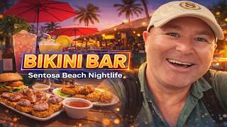 bikini bar Sentosa Island Beach Walk 🇸🇬 Siloso Beach & Bikini Bar Singapore Travel Vlog