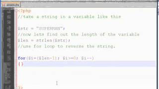 How to reverse a string without using strrev() in PHP?