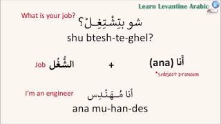Learn Jobs in Arabic - Learn Levantine Arabic