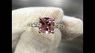 Gorgeous custom 14k white gold Champagne Sapphire Engagement Ring