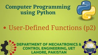 [Python Programming Basics to Advanced] : User Defined Functions P-2 | Lab 08