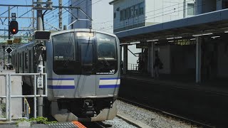 JR横須賀線上り4両編成普通久里浜行きE217系1286HY-108横クラが、終点のJR逗子駅2番線に到着！