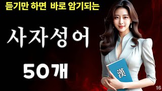 필수 사자성어 50 개 | 그냥 틀어 놓으면 외워지는 자동암기| 자면서 듣는 한자성어 | 쉬운 사자성어 잠자기전 듣기 16