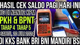 PKH HARI INI, YES KEJUTAN CEK SALDO PKH TAHAP 4 BPNT TAHAP 5 KKS PKH BPNT PAGI INI 20 JUNI 2024