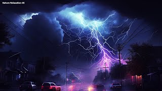 Heavy Thunderstorm Sounds ☔ Relaxing Rain, Thunder & Lightning Ambience for Sleep ⛈️ HD Nature Video