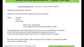 Explain java polymorphism java interview question interviewdot