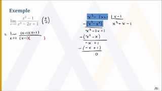 Évaluation de la limite d'une forme indéterminée 0/0 - Division euclidienne