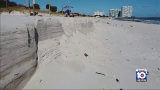 Beach erosion left behind after week of wet, windy South Florida weather