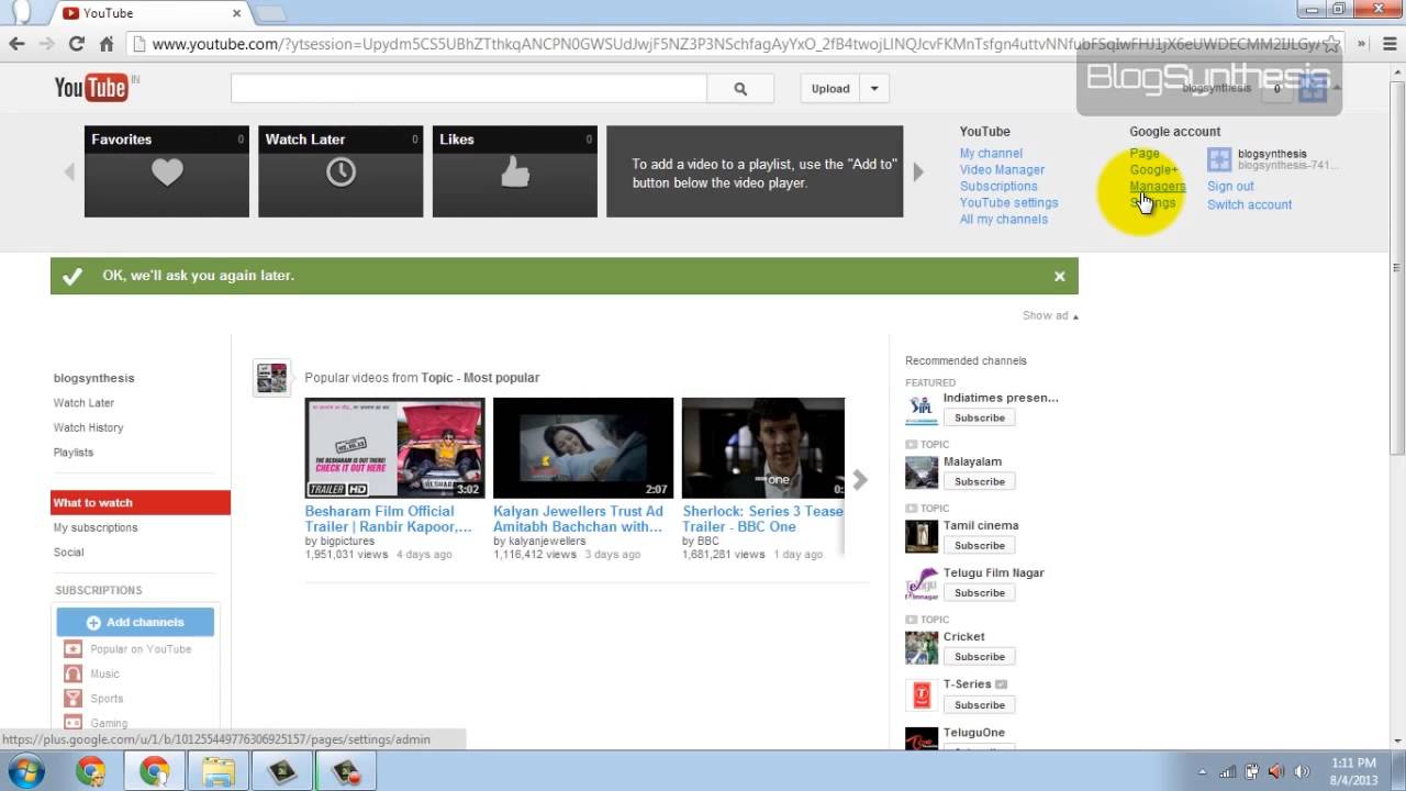 How To Transfer Youtube Channel To Another Google Account Youtube How To Transfer Youtube Channel To Another Google Account Youtube