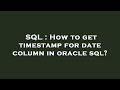 SQL : How to get timestamp for date column in oracle sql?