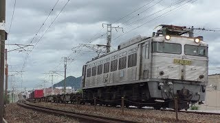 【JR貨物】４０９３レ ＥＦ８１-３０３ 銀釜 共和＆海コン積載