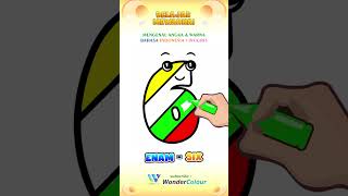 mewarnai, mengenal angka \u0026 warna ( 6 ) | bahasa indonesia-inggris #art #mewarnai #coloring #shorts