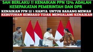 [FULL] Resmi Berlaku!! Prabowo Umumkan Kenaikan PPN 12% Hanya Untuk Barang Mewah. Ini Rinciannya