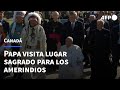 Tras pedir disculpas, el papa visita un lugar sagrado para los amerindios en Canadá | AFP