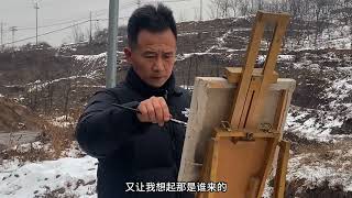 乡村画家｜中国北方的冬天，雪景是上天的赏赐｜Art vlog｜Blessing snow in Chinese winter【黄土人张旭峰】