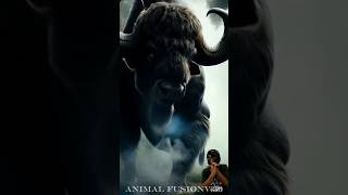 Weird Experiment! The Fusion of a Buffalo, What Happens Next? #animalfusion #hybridanimals #shorts