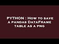 PYTHON : How to save a pandas DataFrame table as a png