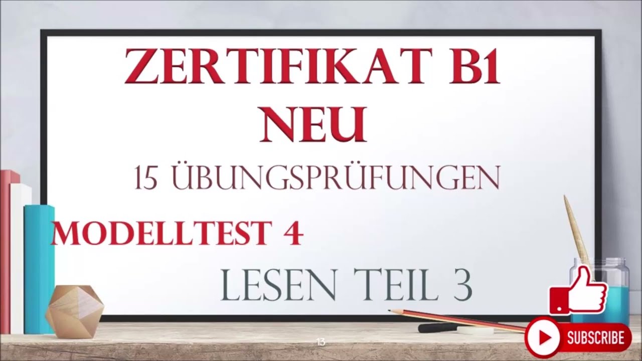 Goethe Und Ösd Zertifikat B1 NEU - B1 Prüfung Test– Lesen B1 ...