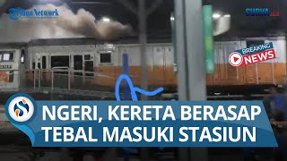 LOKOMOTIF BERASAP TAPI BUKAN TERBAKAR di Wonokromo Surabaya, KA Wijayakusuma Alami Keterlambatan