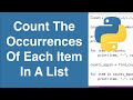 Count The Occurrences Of Each Item In A List | Python Example