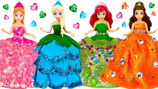 Miniature Dolls Dress Up - Making Awesome Clay Dresses for Princesses / Lena Crafts