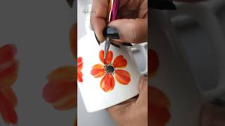 ✨️💫 AMAZING and Easy Flower Painting On CERAMICS Porcelain paint 🎨 #shorts