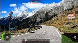 30 minute Indoor Cycling Workout Passo Stalle Austria to Italy Alps Garmin 4K Video