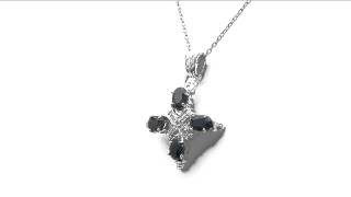 Johareez 2.62CTW Sapphire \u0026 White Topaz .925 Sterling Silver Pendant