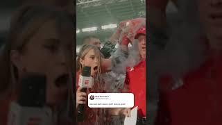 Sideline reporter Molly McGrath got a Gatorade bath 💀