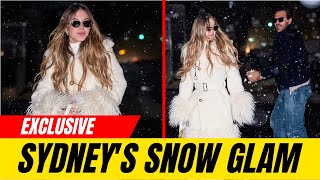 Sydney Sweeney Stuns in Ivory Coat During Playful NYC Snowball Fight