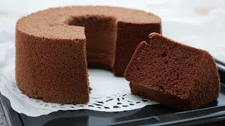ノンオイルでもっちりな米粉ココアシフォンケーキ | Oil-free Gluten-free! Chiffon Cake  fluffy!