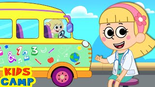Wheels On The Bus | Learn Colors While Painting | Nursery Rhymes by KidsCamp