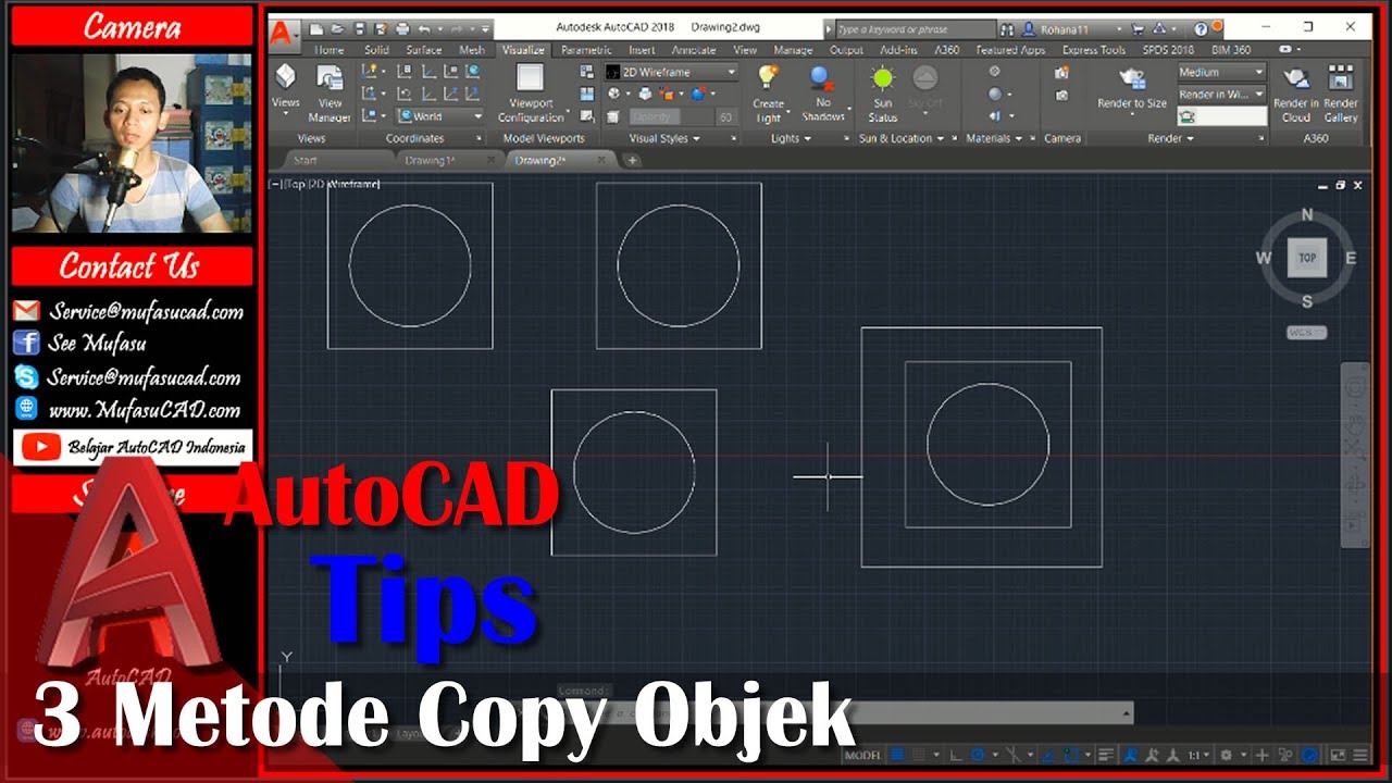 Tips AutoCAD 3 Metode Menduplikasi Objek Dengan Cepat - YouTube