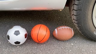 EXPERIMENT: Car vs Balls - Crushing Crunchy & Soft Things by Car!