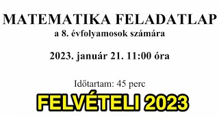 Központi matematika felvételi megoldások - 2023. január 21.