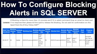 How To Configure Blocking Alerts in SQL SERVER