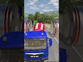 Colour bus & Cement Trucks vs Bollard Crash#short#shorts#beamngdrive#truck#car#bus