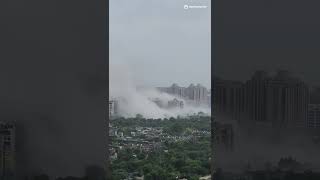 💣🌆 Noida Supertech Twin Towers Demolition Captured On Samsung #GalaxyZFold4! #Shorts